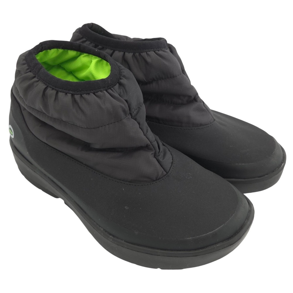 OOFOS OOmg Low Bootie Women 8 Black Recovery Ankle Shoe Water Resistant Pull On